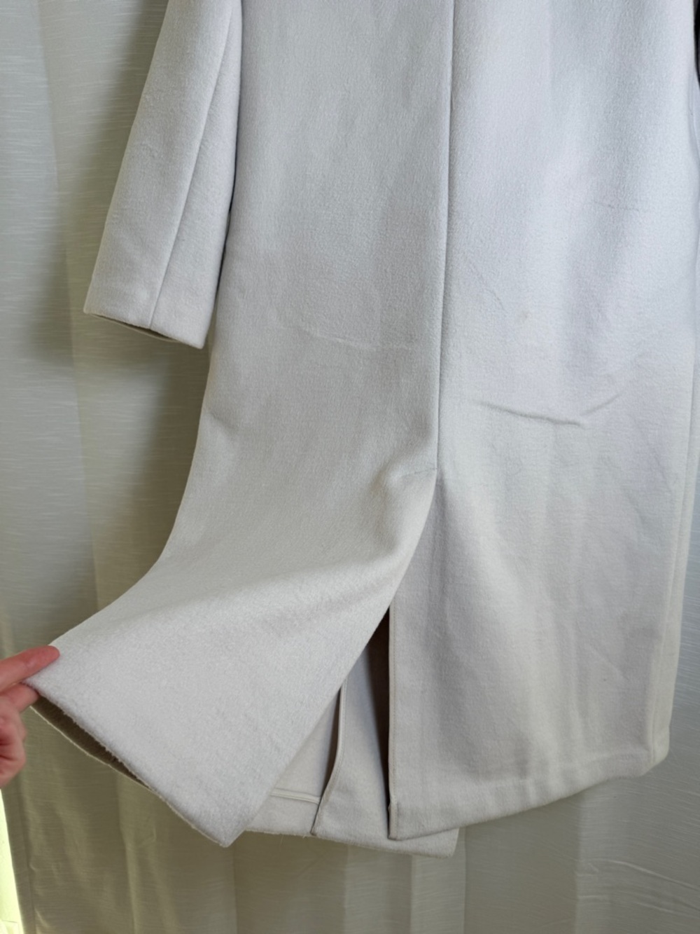 House of Harlow 1960 Ivory Wool Blend Coat Scarf Included Long Coat Chic Size M - Picture 12 of 14